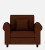 Derado Fabric 1 Seater Sofa in Coffee Brown Colour
