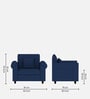 Derado Fabric 1 Seater Sofa in Royal Blue Colour