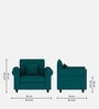 Derado Fabric 1 Seater Sofa in Sea Green Colour