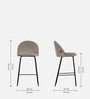 Derby Fabric Bar Stools in Grey Colour