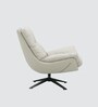 Derby Fabric Swivel Lounge Chair In White Color