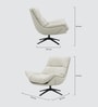 Derby Fabric Swivel Lounge Chair In White Color