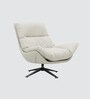 Derby Fabric Swivel Lounge Chair In White Color