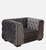 Arlo Velvet 1 Seater Sofa In Fossil Grey Colour
