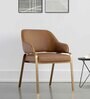 Derome Leatherette Arm Chair in Tan Colour