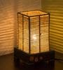 Desert Glow Brown Jute Shade Table Lamp with Dark Brown Base