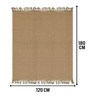 Beige Desh Cotton Jute Woven Strong 4X6 Ft Carpet With Fringe