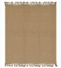 Beige Desh Cotton Jute Woven Strong 4X6 Ft Carpet With Fringe