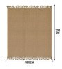 Beige Desh Cotton Jute Woven Strong 5X7 Ft Carpet With Fringe