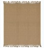 Beige Desh Cotton Jute Woven Strong 5X7 Ft Carpet With Fringe