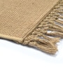 Beige Desh Cotton Jute Woven Strong 5X7 Ft Carpet With Fringe