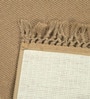 Beige Desh Cotton Jute Woven Strong 5X7 Ft Carpet With Fringe