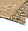 Beige Desh Cotton Jute Woven Strong 6X9 Ft Carpet With Fringe