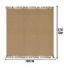 Beige Desh Cotton Jute Woven Strong 6X9 Ft Carpet With Fringe