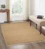 Beige Desh Cotton Jute Woven Strong 3X5 Ft Carpet With Fringe