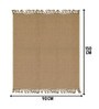 Beige Desh Cotton Jute Woven Strong 3X5 Ft Carpet With Fringe