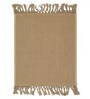 Beige Desh Cotton Jute Woven Strong 3X5 Ft Carpet With Fringe