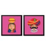Conceptual Edge Works Pink Paper & Wood Framed People and Places Art Print Set of 2
