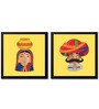 The Egyptian Prints Yellow Paper & Wood Framed People and Places Art Print Set of 2