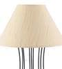 Designer Band Wrought Iron Off White Cotton Shade Table Lamp with Black Base