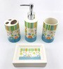 Go Hoooked Ceramic Counter Top Bathroom Accessories in Multicolour, Set of 4