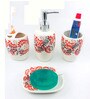 Ceramic Counter Top Bathroom Accessories in Multicolour, Set of 4