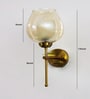 Designer Brass Wall Sconce Amber Glass Lighting