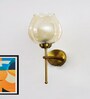 Designer Brass Wall Sconce Amber Glass Lighting