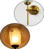 Designer Brass Wall Sconce Amber Glass Lighting