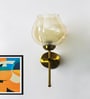 Designer Brass Wall Sconce Amber Glass Lighting