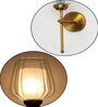 Designer Brass Wall Sconce Ribbed Glass Lamp