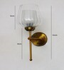 Designer Brass Wall Sconce Ribbed Glass Lamp