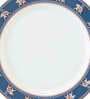 Designer 10.5 Inch White & Blue Ceramic Dinner Plate