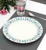 Designer Premium 10.5 Inch White & Blue Ceramic Dinner Plate