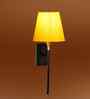 Designer Conical Fabric Shade with Metal Base   Premium Wall Lamp-(Yellow)