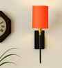 Designer Cotton Shade Metal Wall Light   Perfect for Hallway, Living Room & Bedroom-(Orange)
