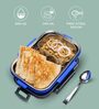 Designer Dark Blue Stainless Steel Lunch Box with Spoon