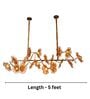 Designer Floral Linear Chandelier with In-Built LED   5 Ft Long Gold Finish Luxury Ceiling Light