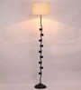 Avogadro White Jute Shade Club Floor Lamp With Iron Base