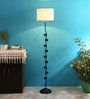 Avogadro White Jute Shade Club Floor Lamp With Iron Base