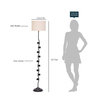 Avogadro White Jute Shade Club Floor Lamp With Iron Base