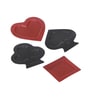Designer Glass Playing Card Platter Red & Black (Set Of 4)