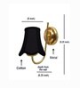 Designer Gold Wall Sconce with Black Cotton Shade for Indoor Decor