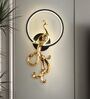 Designer Golden Peacock Wall Hook with Circular Frame   Luxury Wall D cor