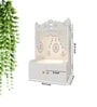 Designer Holy Symbol Om White Wood Temple with Inbuilt Focus Light & Spacious Shelf