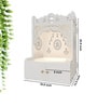 Designer Holy Symbol Om White Wood Temple with Inbuilt Focus Light & Spacious Shelf
