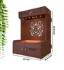 Brown Finish Designer Intricate Jali Design Pattern Floor Temple with Spacious Wooden Shelf & Inbuilt Focus Light-