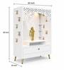 Designer Krishna Theme Floor Pooja Mandir with LED Panel