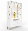 Designer Krishna Theme Floor Pooja Mandir with LED Panel