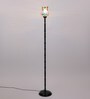 Mountwill Multicolour Glass Shade Torchiere Floor Lamp With Iron Base